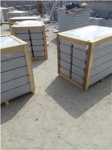 G341 Light Grey Granite Stairs and Paving Elements Flamed Surface Split Front Low Prices
