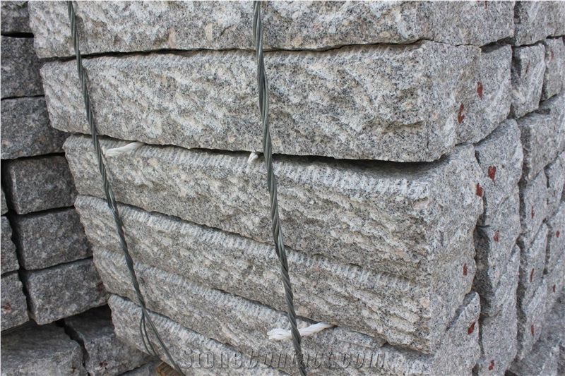 G375 Grey Granite Rough Picked Natural Surface Kerbstone Low Prices