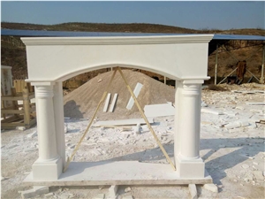 Han White Liner Carving Marble Fireplace Mantel Traditional Style Low Price
