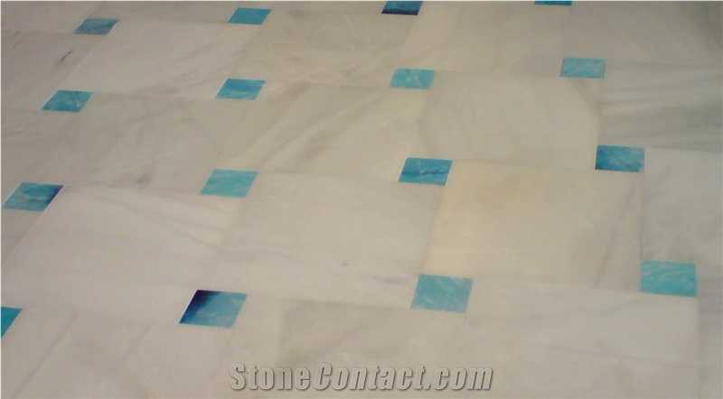 Blanco Macael Marble Polished Flooring Pattern