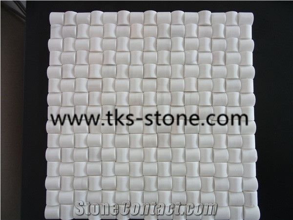 Calacatta White Italian Marble Mosaic,Thassos Mosaic with Factory Price and Good Quality