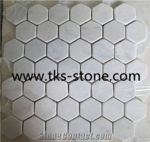 Calacatta White Italian Marble Mosaic,Thassos Mosaic with Factory Price and Good Quality