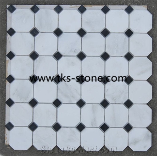 China White Marble Mosaic Tiles, Dynasty Oriental White Marble Mosaic, Mosaic Pattern,Hexagon Mosaic,Shangrila White Marble Mosaic