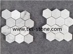 Eastern White Marble Mosaic,Hexagon Mosaic Pattern,Own Factory
