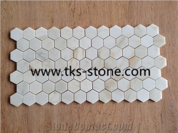 Eastern White Marble Mosaic,Hexagon Mosaic Tiles for Wall & Floor Covering