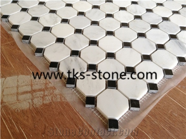 Eastern White Marble Mosaic Tiles,China White Marble Mosaic,Polished Mosiac for Wall & Floor Covering