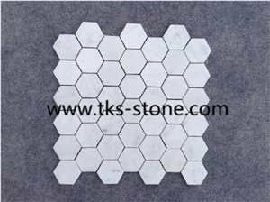 Eastern White Marble Mosaic Tiles,Hexagon Mosaic,Mosaic Pattern
