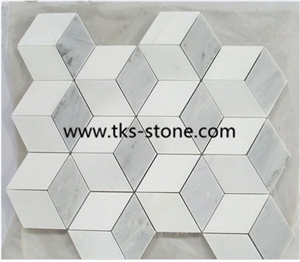 Italy Bianco Carrara Marble Mosaic Tiles,Several Sizes Of Mosaic Tiles,Wall Mosaic