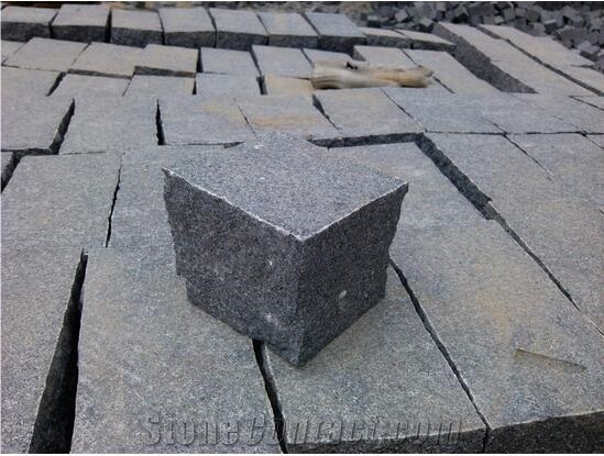 Cheap Square Granite Cube Cobble Stone, Yellow Granite Cobble Stone