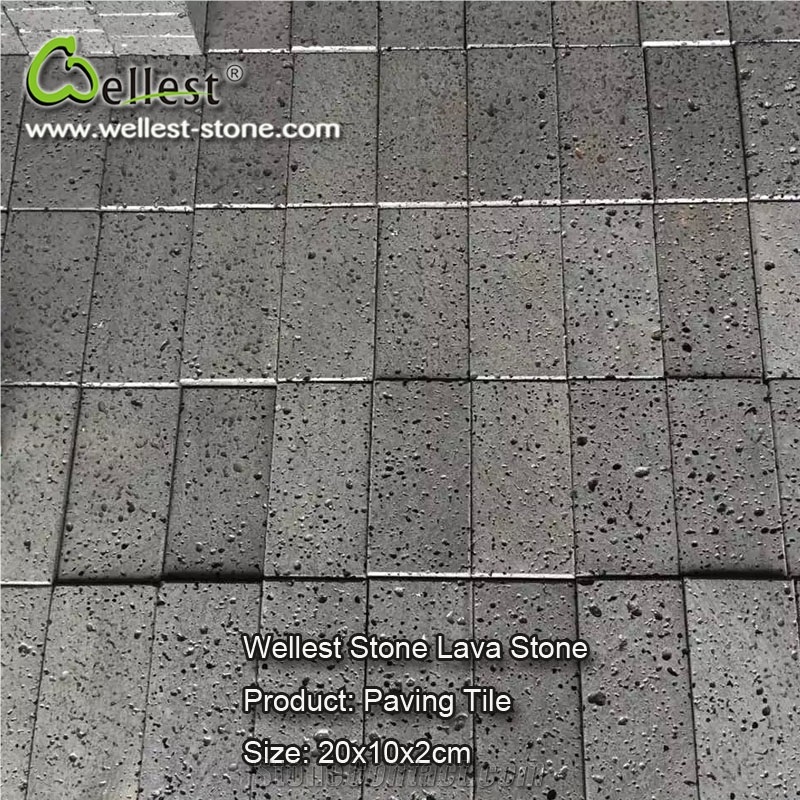 Wellest Basalt Lava Stone 20x10x2 and 20x10x5 Walkway Paving and Car Parking Paving Sets