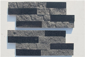 Black Granite Cultured Stone, Wall Cladding, Ledge Stone