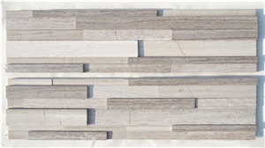 Dark and Light Grey Wooden Marble Cultured Stone, Ledge Stone, Wall Cladding