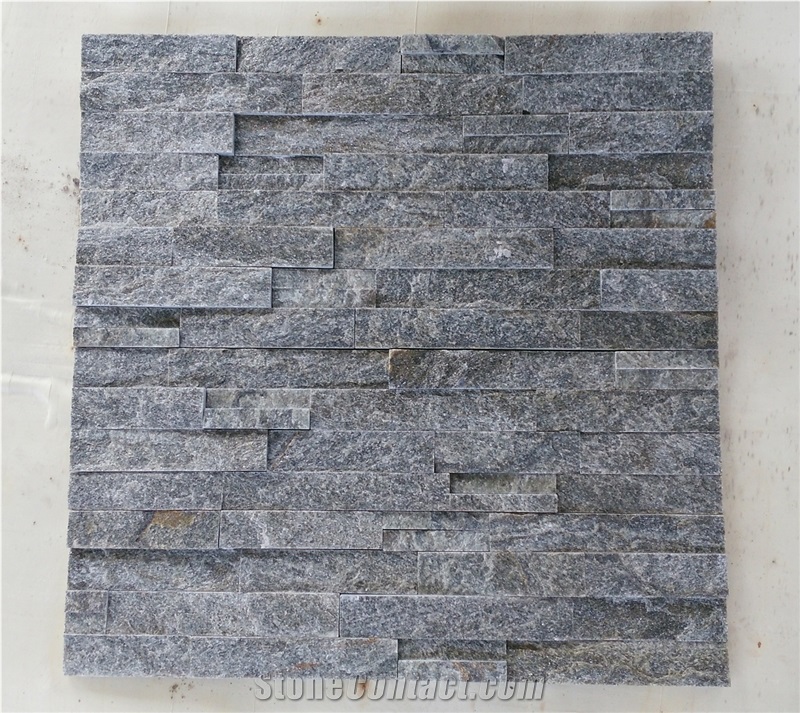 Dark Grey Quartzite Wall Stone Cladding, Cultured Stone, Stacked Stone Veneer, Ledge Stone, Field Stone