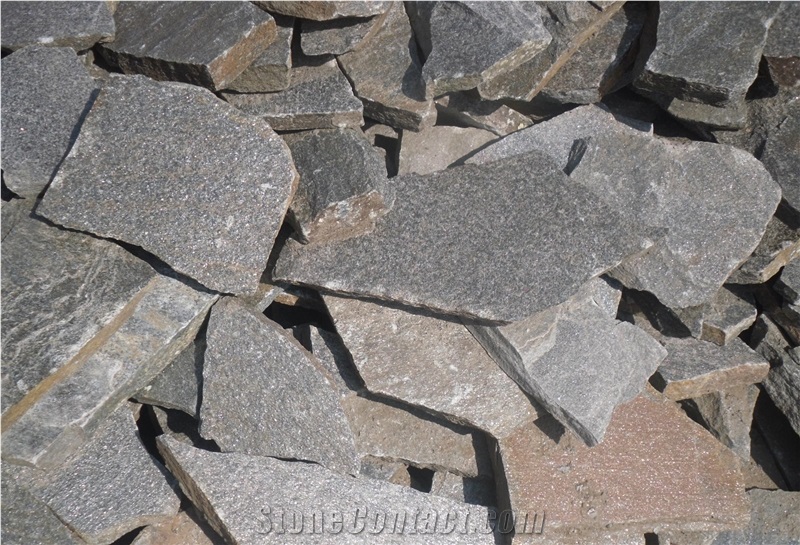 Grey Quartzite Random Flagstones, Flagstone Patio,Grey Irregular Flagstones,Random Stone Patio Pavers,Crazy Stone, Landscaping Stones