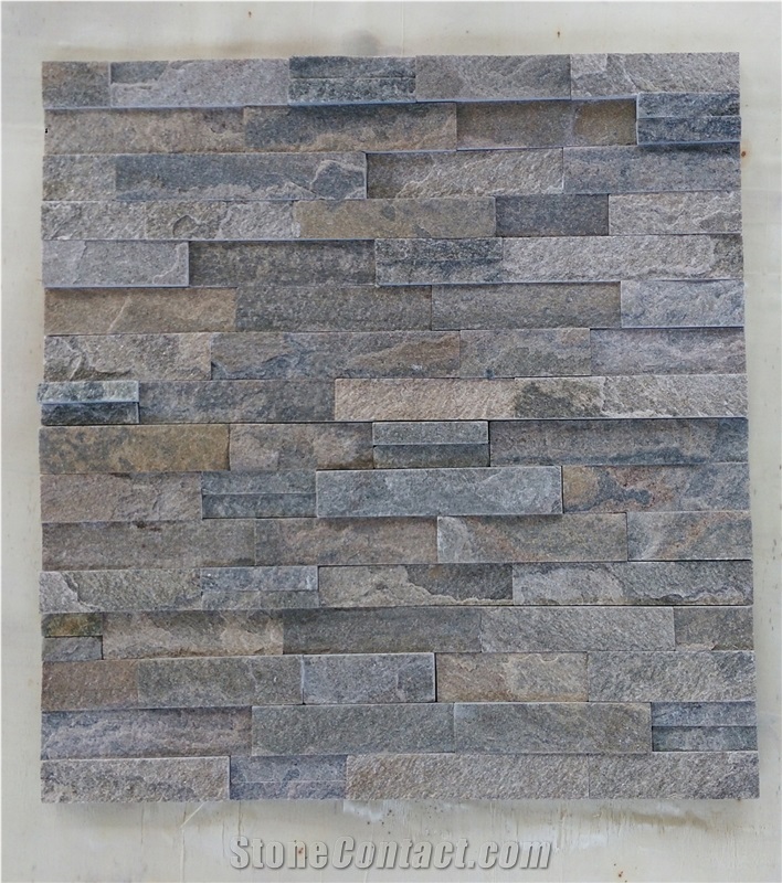 Grey Quartzite Wall Stone Cladding, Cultured Stone, Stacked Stone Veneer, Ledge Stone, Field Stone