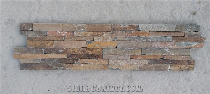 Quartzite Rough Surface Cultured Stone Wall Cladding, Ledge Stone