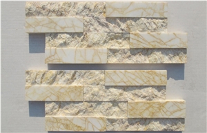 White Marble Cultured Stone, Wall Cladding Manufactured Stone Veneer