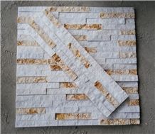 White Marble with Beige Marble Wall Stone Cladding, Corner Prices, Cultured Stone, Stacked Stone Veneer Walls, Ledge Stone Tile, Field Stone, Stone Backsplash