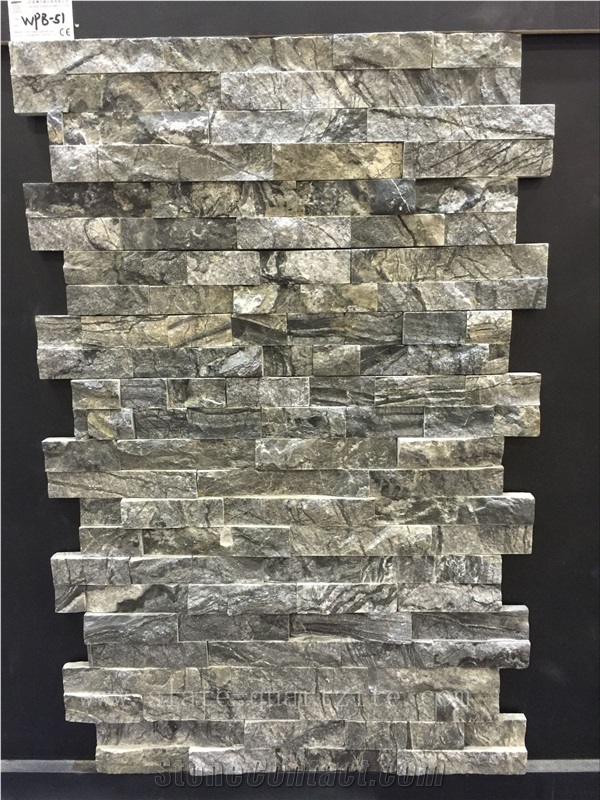 Wpb-51 Black and White Marble Wall Stone Cladding, Cultured Stone, Stacked Stone Veneer, Ledge Stone, Field Stone