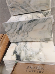 Silver(Green Line) White Marble Tiles & Slabs Marble Skirting Marble Wall Covering Tiles Marble Floor Covering Tiles