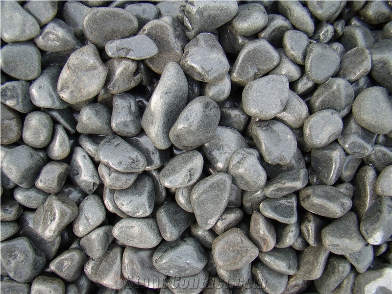 Black Pebbles, River Stone, Polished Pebbles