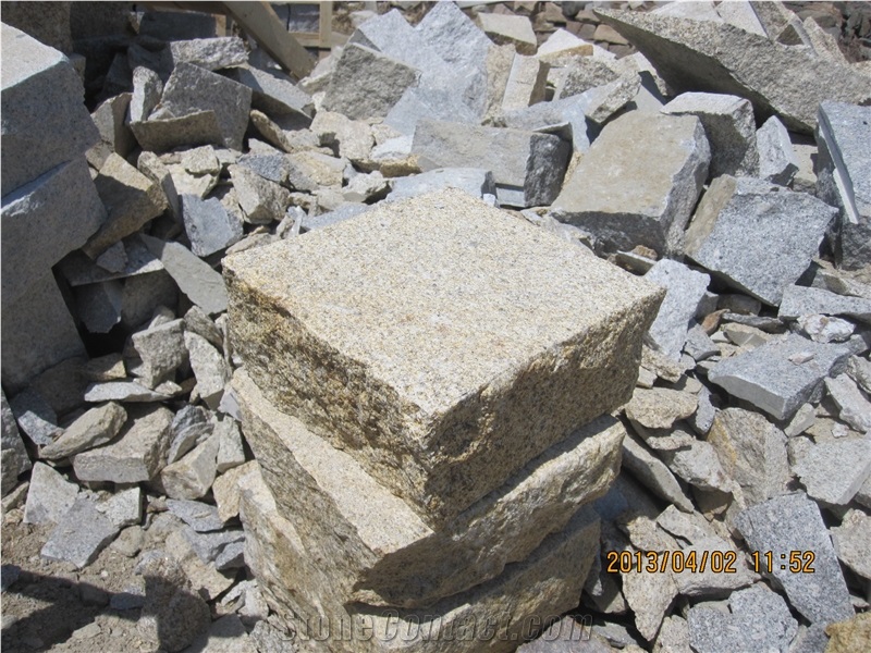 G350 Granite Pavers & Cubes, G350 Pavers & Cubes, Granite Pavers & Cubes, Yellow Granite Pavers & Cubes