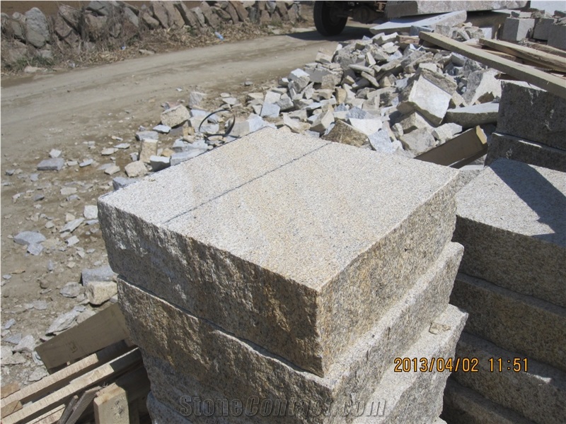 Granite G350 Cubes, G350 Cubes Paver, Granite Pavers & Cubes, Yellow Granite Cube Stone