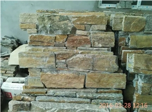 Irregular Rusty Slate Cultural Stone, Yellow Slate Wall Covering/Stone, China Slate Cultural Stone, Natural Cultural Stone, Rusty Slate Cultural Stone Wall Covering