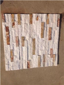 White and Yellow Slate Cultural Stone, Cultural Stone Tiles, Natural Slate Wall Covering, China Slate Cultural Stone Wall Covering, Cultural Stone Slate