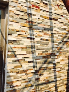 Yellow Cultured Stone Wall Covering,Irregular Slate Wall Stone, Yellow Slate Cultural Stone, Natural Slate Wall Covering