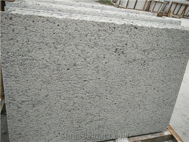 Brazil Giallo Sf Real White Granite, Bush Hammered Slab & Tile for Wall Covering