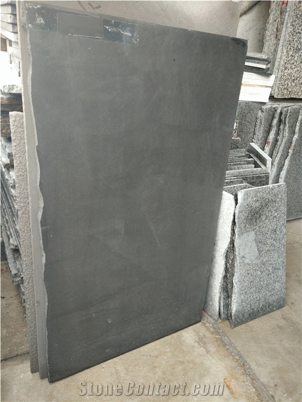 China Absolute Black Sandstone ,Bush Hammered Slabs & Tiles for Wall Floor Covering