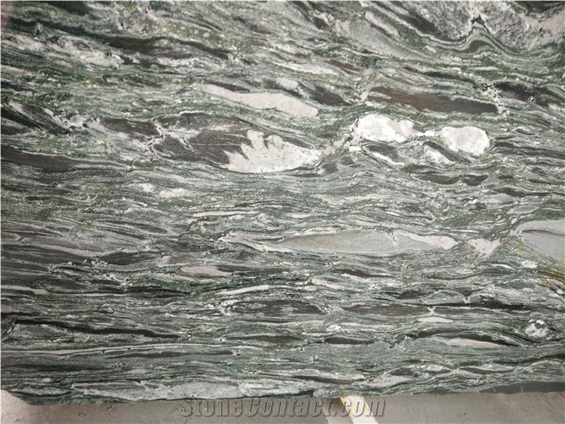 China Sea Wave Green Granite Slab,High Quality of Polished Thin Slab