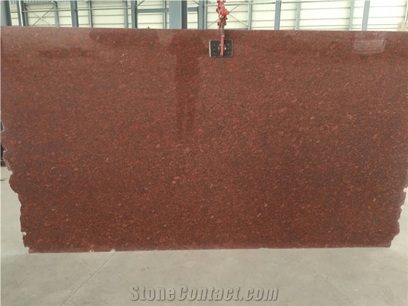India Red Granite with Small Flower, First Quality Of Polished Big Slab,Used for Table Top