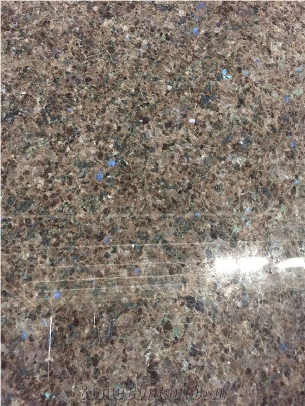 Labrador Antique Granite Gangsaw Slab, Norway Brown Granite,Many Blue Stars on the Material