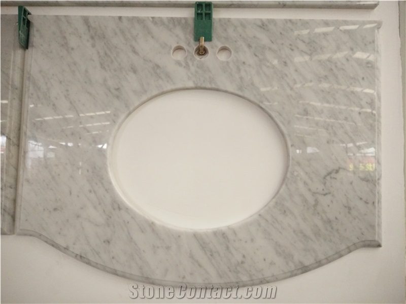 White Marble Vanity Tops Bath Tops, Made Of Italy Carrara White
