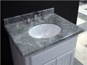 Abba Grey Marble Bath Tops/ Vanity Tops with Single Sinks