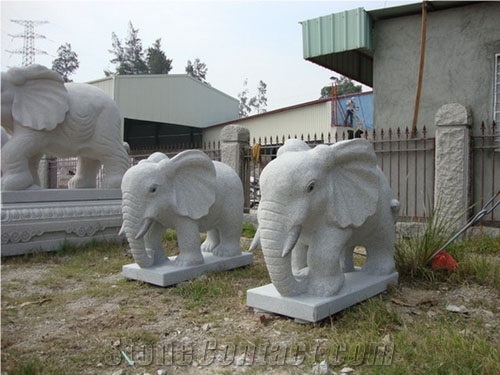 G603 / G602 Bianco Sardo Grey Granite Human Handcarved Sculptures /China Sesame Grey Granite Animal Landscape Sculptures