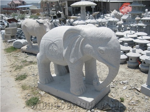 G603/G602 Bianco Sardo Grey Granite Human Handcarved Sculptures /China Sesame Grey Granite Animal Landscape Sculptures