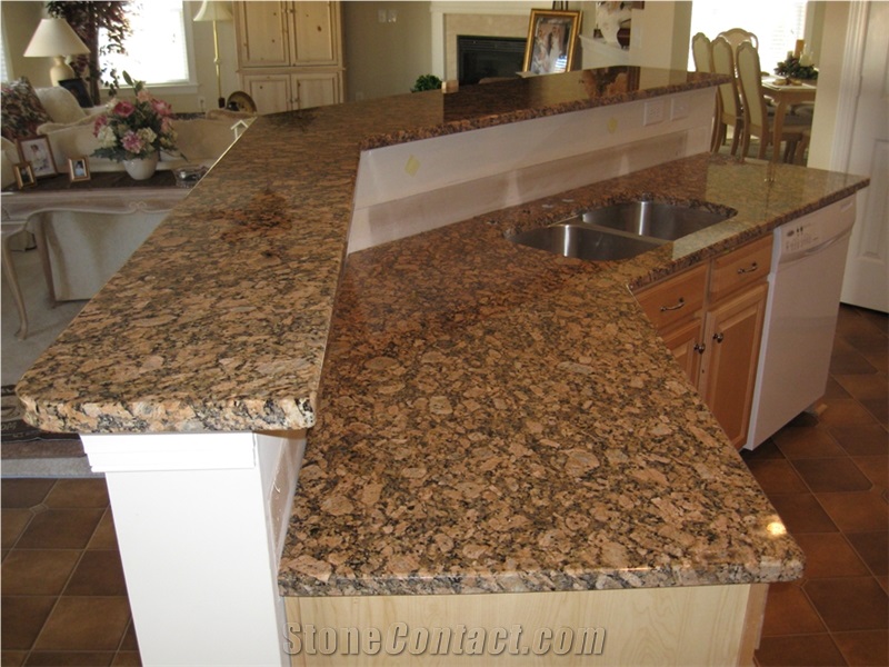 Giallo Fiorito Veneziano Yellow Granite Kitchen Countertops / Kitchen Bar Tops