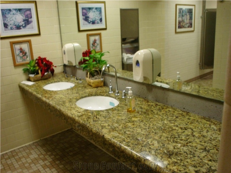 Giallo Santa Cecilia Yellow Granite Bathroom Top/ Amarelo Cecilia Rust Brazil Granite Vanity Tops