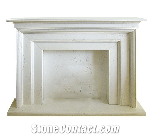 Handcarved Flower White Marble Fireplace Mantel / Fireplace Hearth