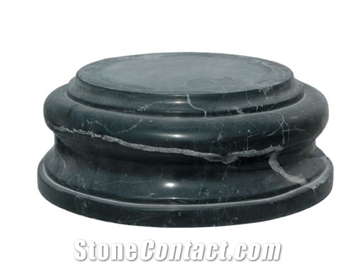 Indian Forest Green Marble Hand Carving Sculptured Column Tops & Column Base
