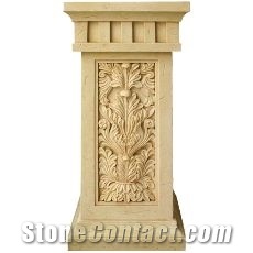 Jura Beige Limestone Roman Handcarved Sculptured Columns