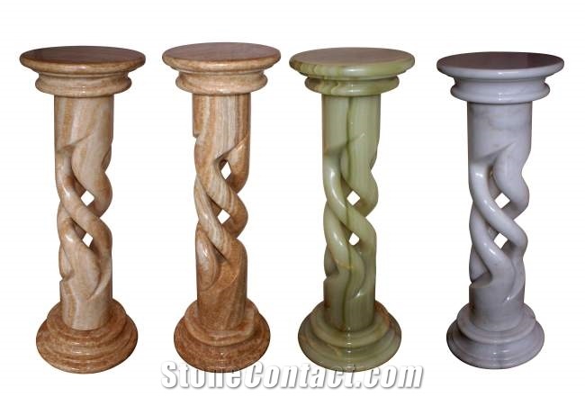 Marble Different Shaped Balustrades /White Mabrle & Forest Green Marble Baluster