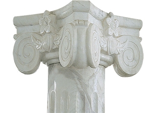 Sunny Beige Marble Corinthian Columns Tops Handcarved Roman Column