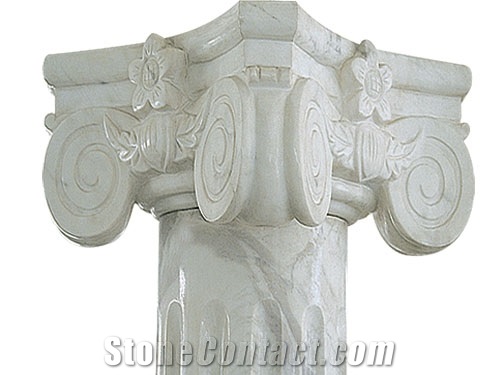 White Limestone Pedestal Columns/ Sculptured Columns