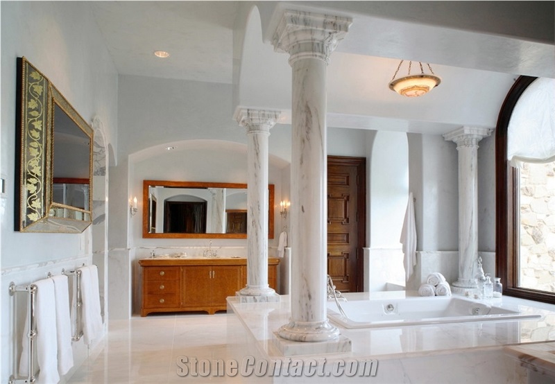 White Marble Column Building Project Show