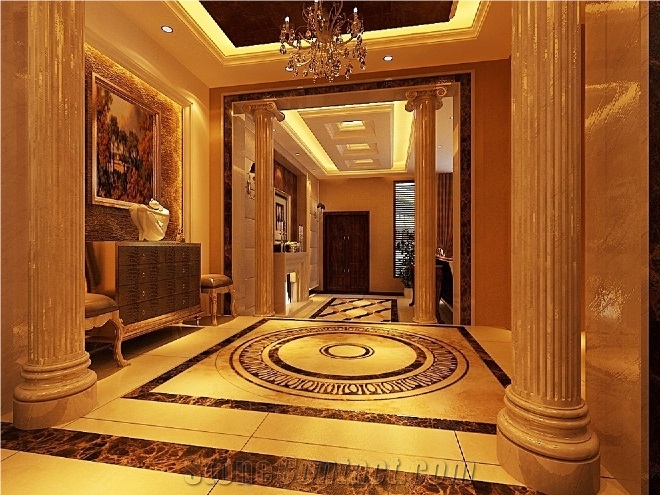 White Marble Column Building Project Show