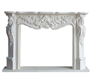 White Marble Fireplace Simple Design Western Style /Fireplace Mantel